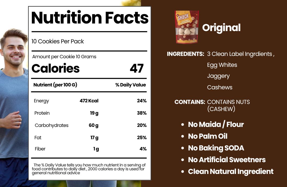 Protein Cookies - Cashew Crunch Pack of 12 ( 100 Grams )
