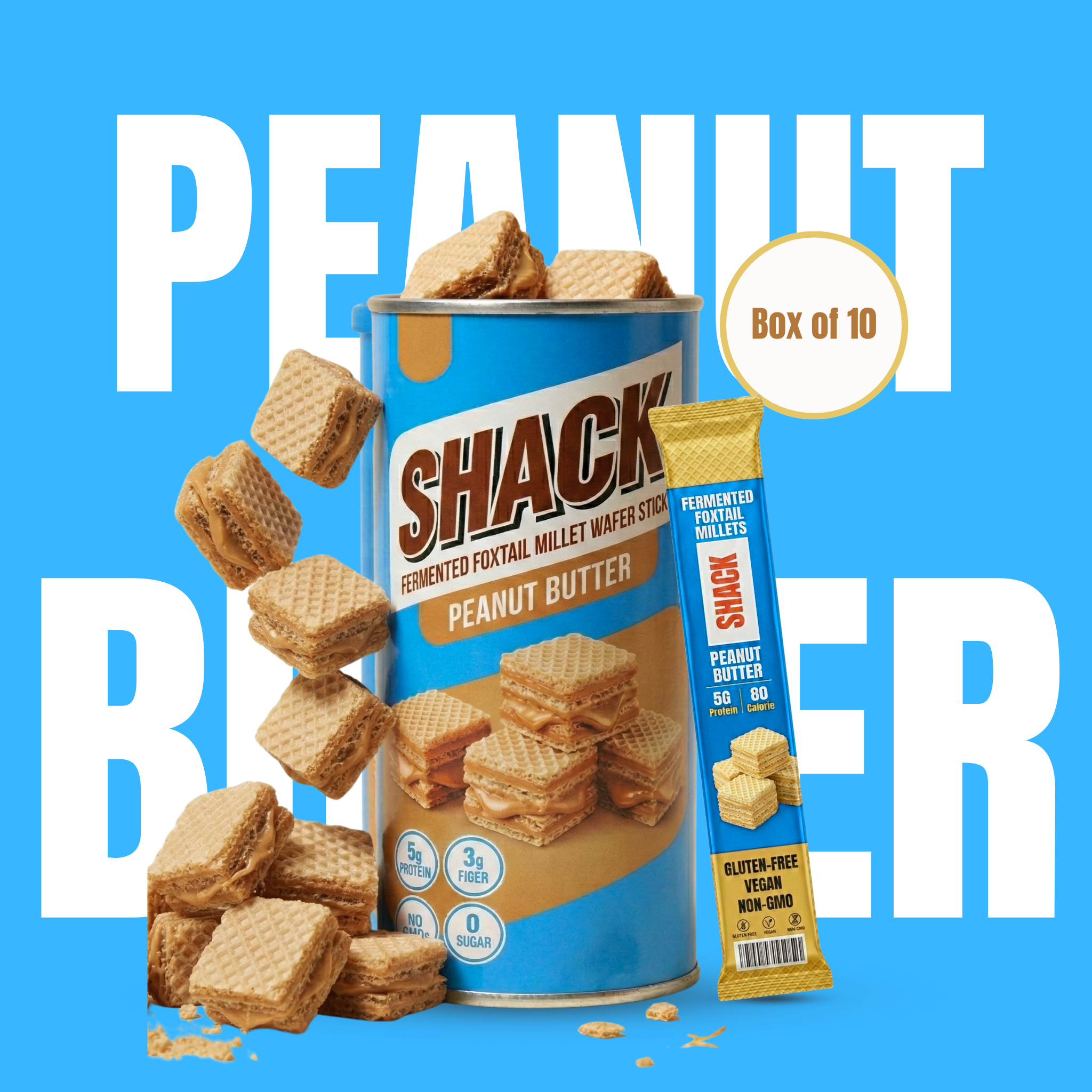 Peanut Butter Protein Cube Sticks - Box of 10